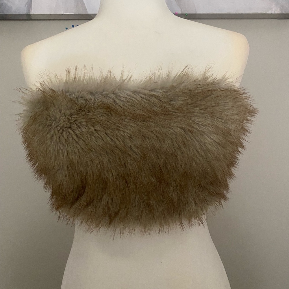 Chic Tan Faux Fur Tube Top